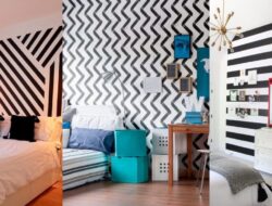 7 Inspirasi Warna Kamar Hitam Putih Garis yang Aesthetic dan Keren