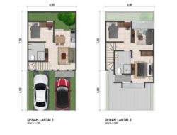 5 Denah Rumah 2 Lantai Dilengkapi Tampak Di | Panduan & Rujukan