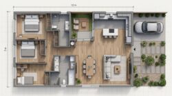 15 Contoh Denah Tempattinggal 3 Kamar Ukuran 7×12 Sebagai Hunian Modern
